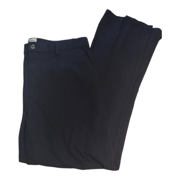 NWT St John's Bay Black Stretch Flat Front Classic Fit Trousers 34x34 - Picture 2 of 9